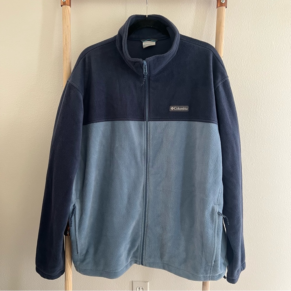 Men’s Columbia Fleece Jacket XXL Full Zip Blue
